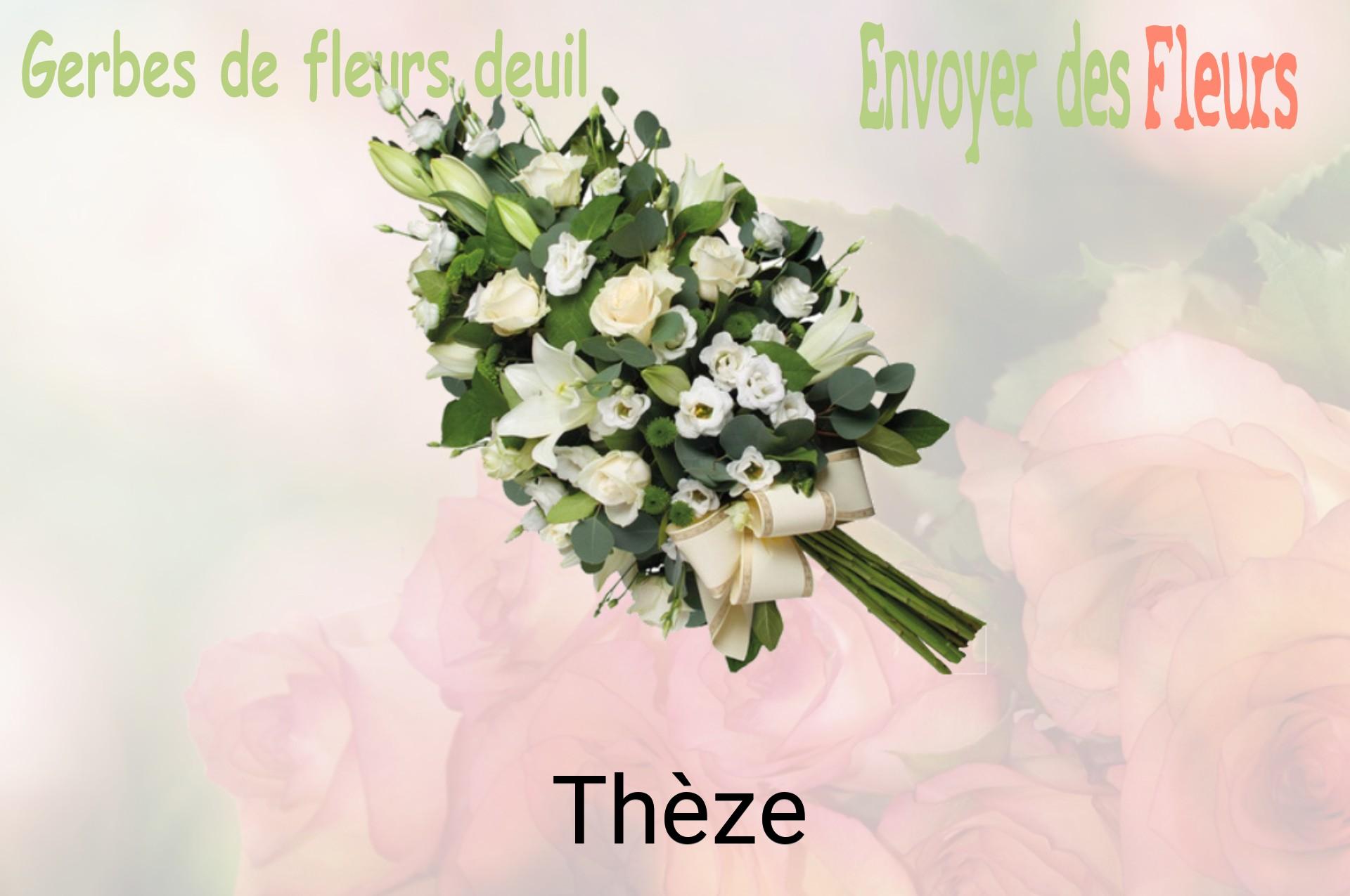 Gerbe de fleurs de deuil livrée à Thèze